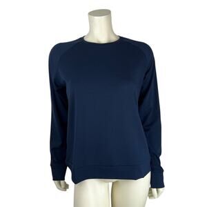 NEW Cozy Earth Bamboo Ultra Soft Pullover Size L Raglan Crew Blue Top Lounge